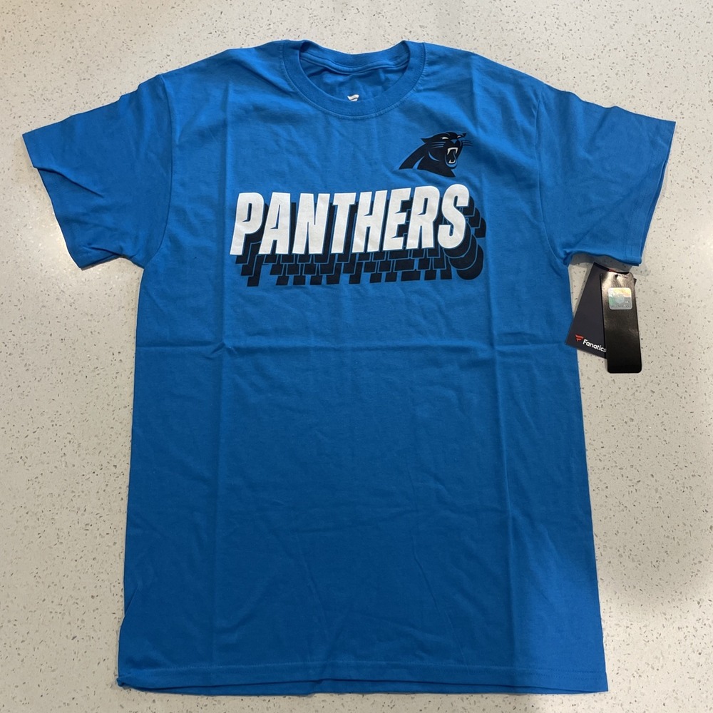 New Carolina Panthers Fanatics Mens Size Medium Blue Shirt NWT